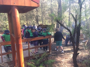 Students learning about Aboriginal culture at Jigamy