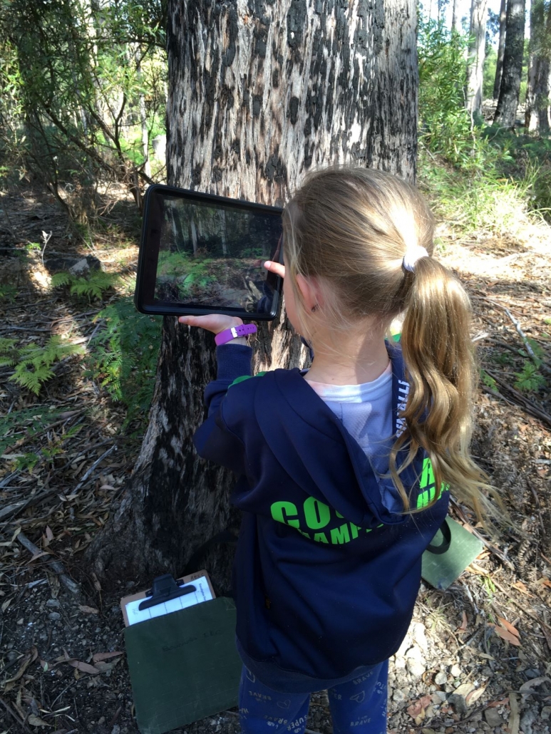 Student taking photos with iPad